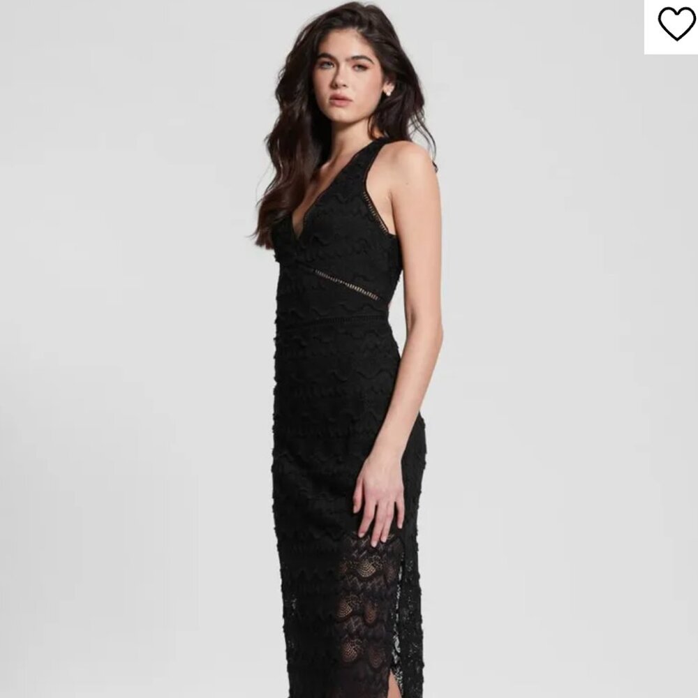Guess Liza Lace Maxi Dress (Black)